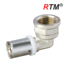 pex/al/pex gas pipe brass fitting joint female elbow press fitting